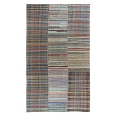 10.2x16 ft Colorful Striped Kilim, Adjustable Rag Rug, Vintage Oversize Carpet