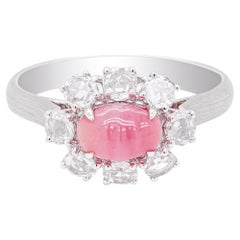 1,03 Karat Conch Perle Diamant Solitär Ring mit gedrechseltem 18K