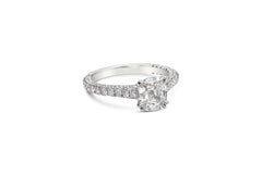 Roman Malakov 1.03 Carats Cushion Cut Diamond Pavé Engagement Ring in White Gold