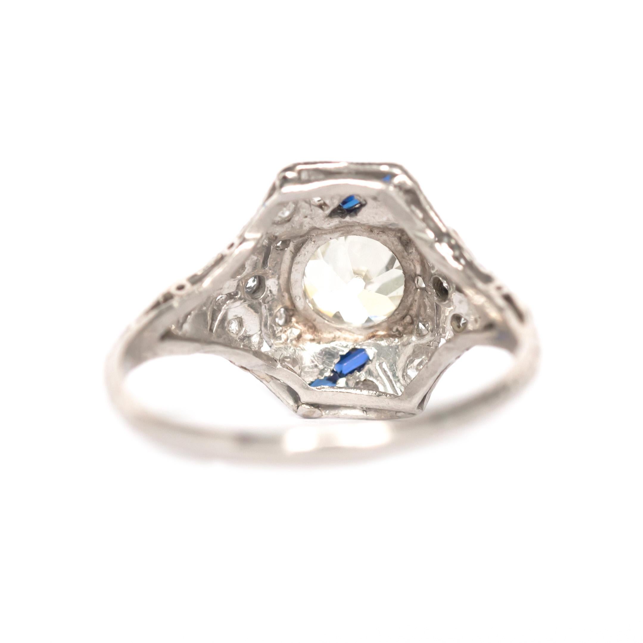 1,03 Karat Diamant-Verlobungsring aus Platin im Zustand „Gut“ im Angebot in Atlanta, GA