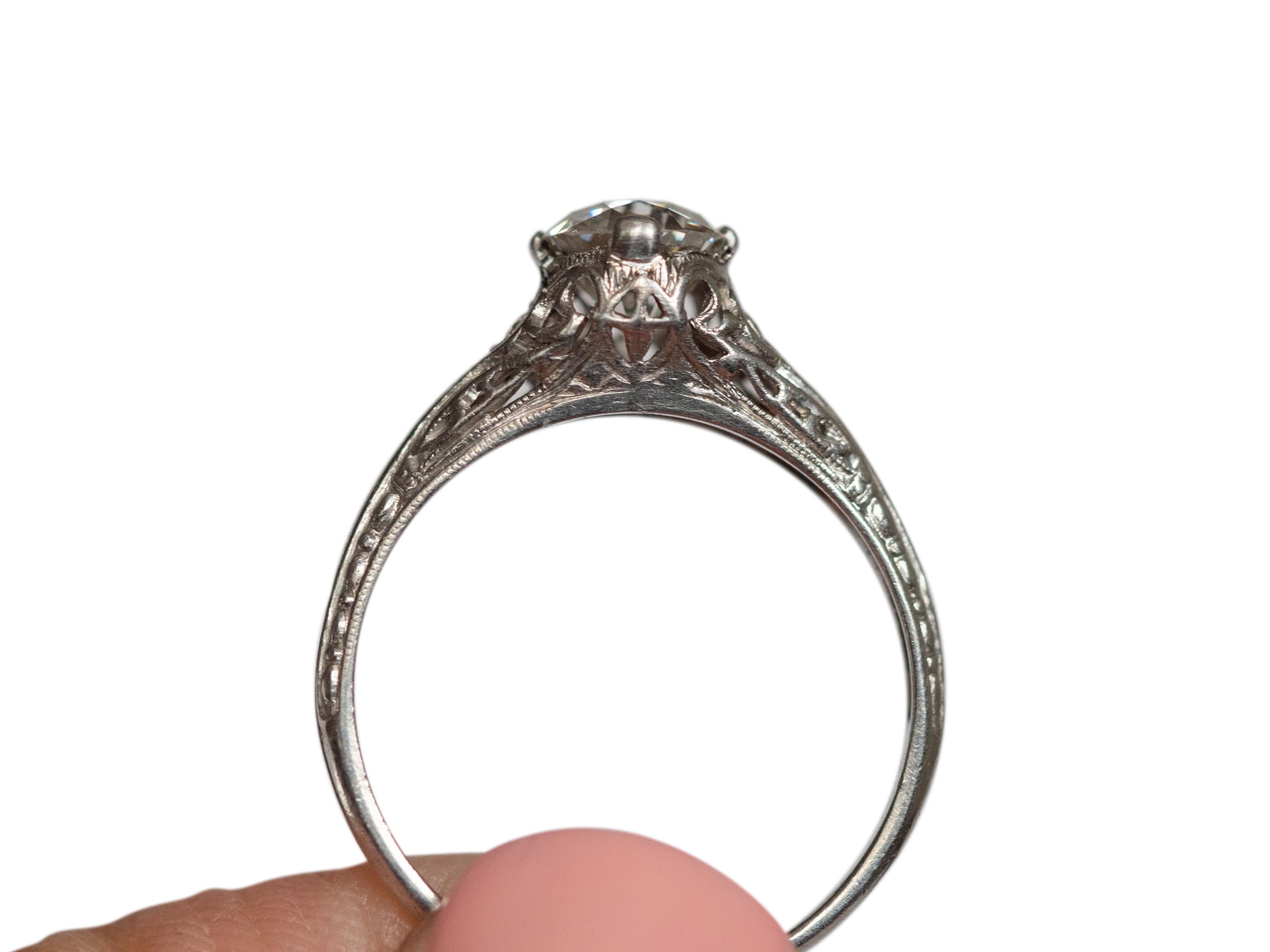 1.03 Carat Diamond Platinum Engagement Ring In Good Condition For Sale In Atlanta, GA