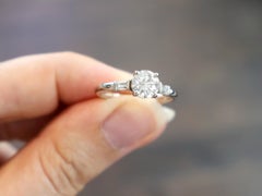 1,03 Karat Diamant Platin Solitär Art Deco Stil Verlobungsring