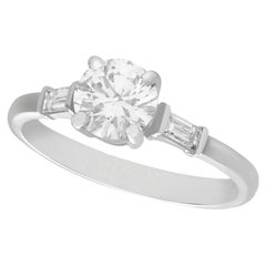 Anello di fidanzamento solitario in platino da 1,03 carati in stile Art Deco