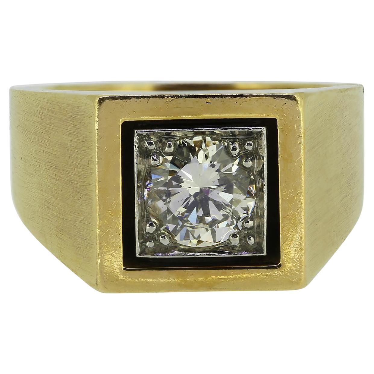 1.03 Carat Diamond Signet Ring en vente