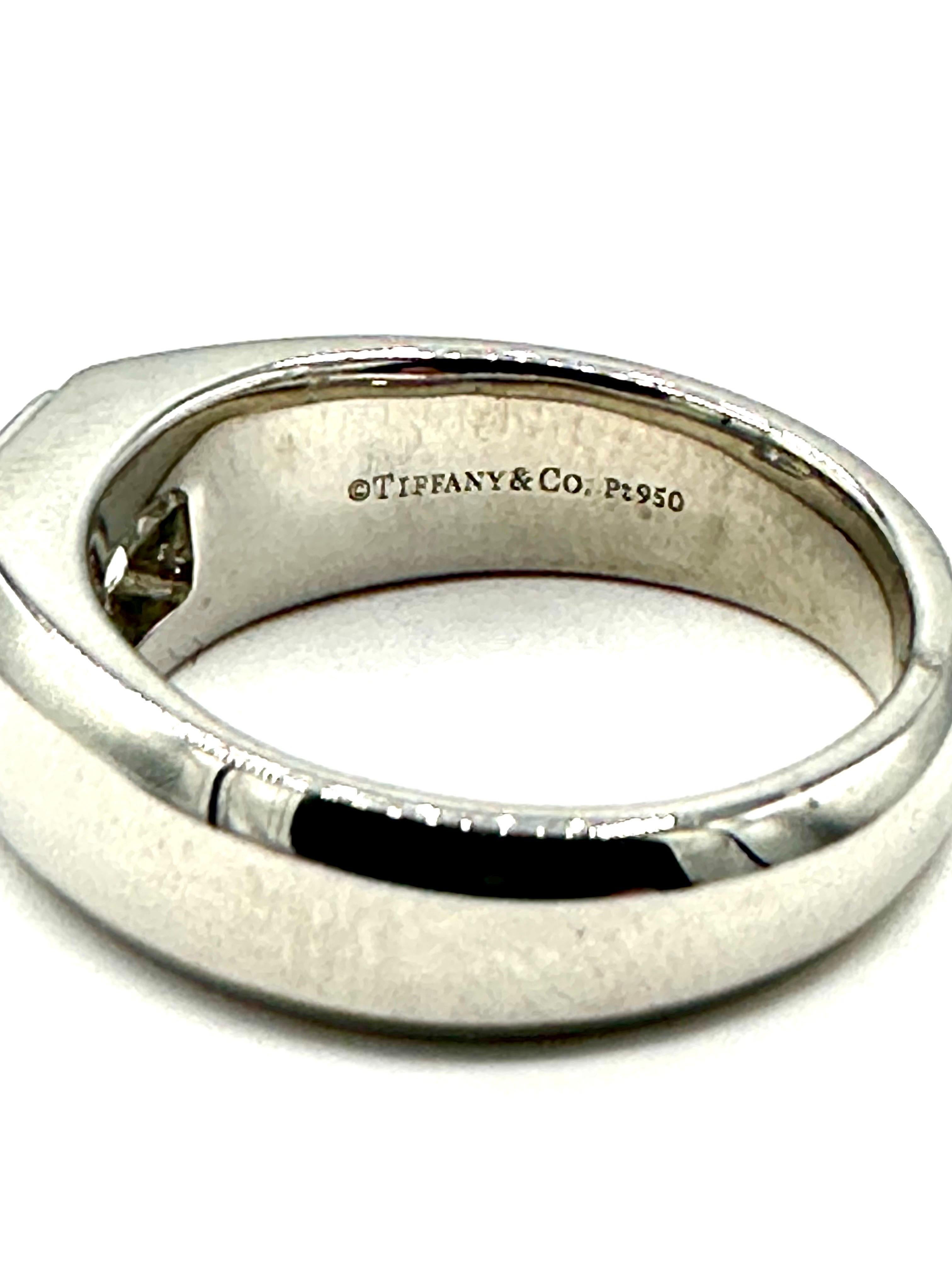 1.03 Carat Emerald Cut Diamond Tiffany & Co. Charles Tiffany Platinum Men's Ring For Sale 1