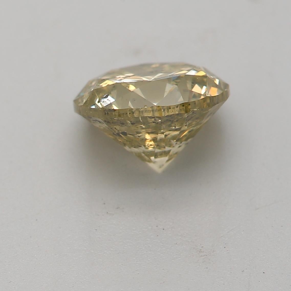 1.03-CARAT, FANCY BROWNISH YELLOW, CUT DIAMOND I1 Clarity GIA Certified In New Condition For Sale In Kowloon, HK