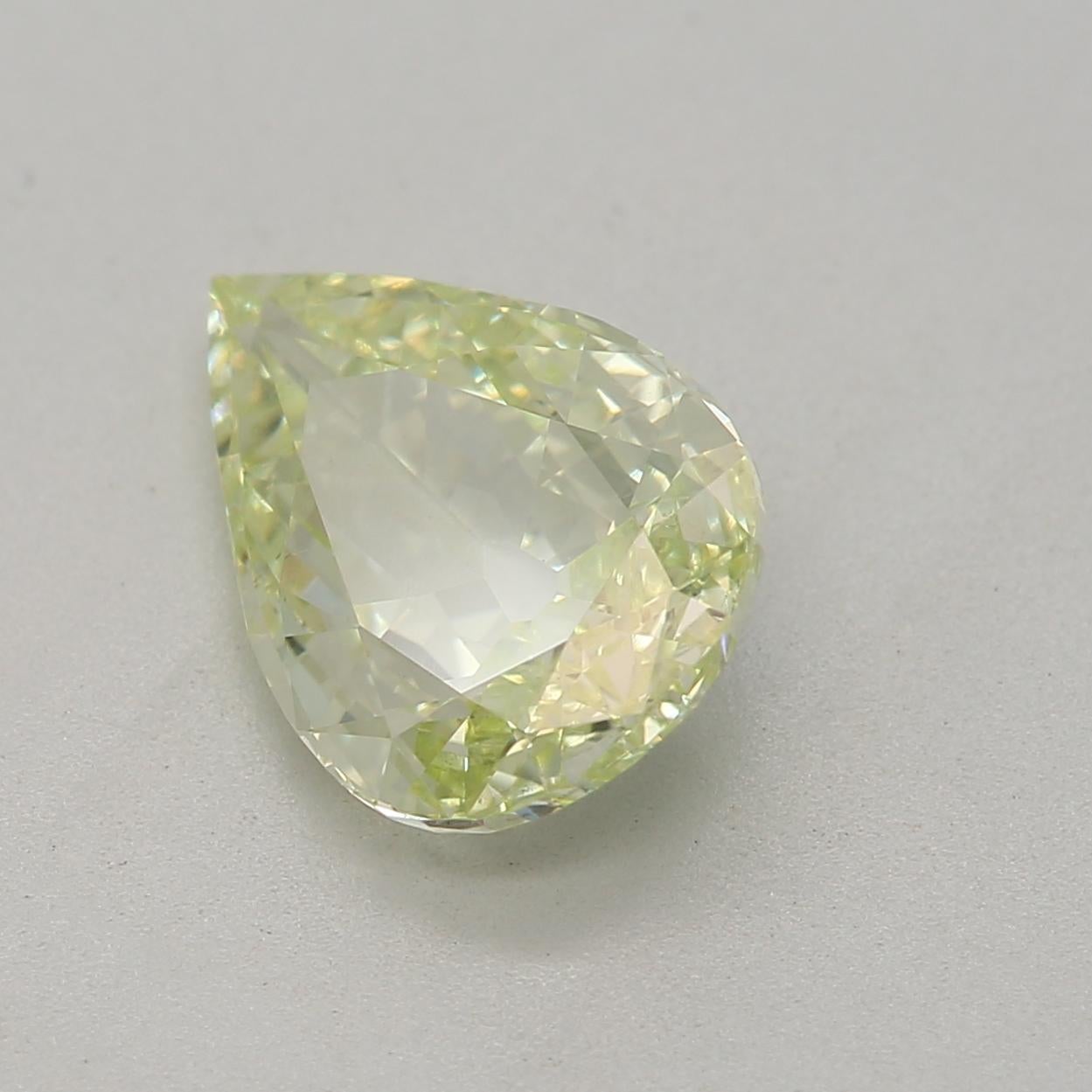 1,03 Karat Fancy Yellow Green Diamant im Birnenschliff SI1 Reinheit GIA zertifiziert (Tropfenschliff) im Angebot
