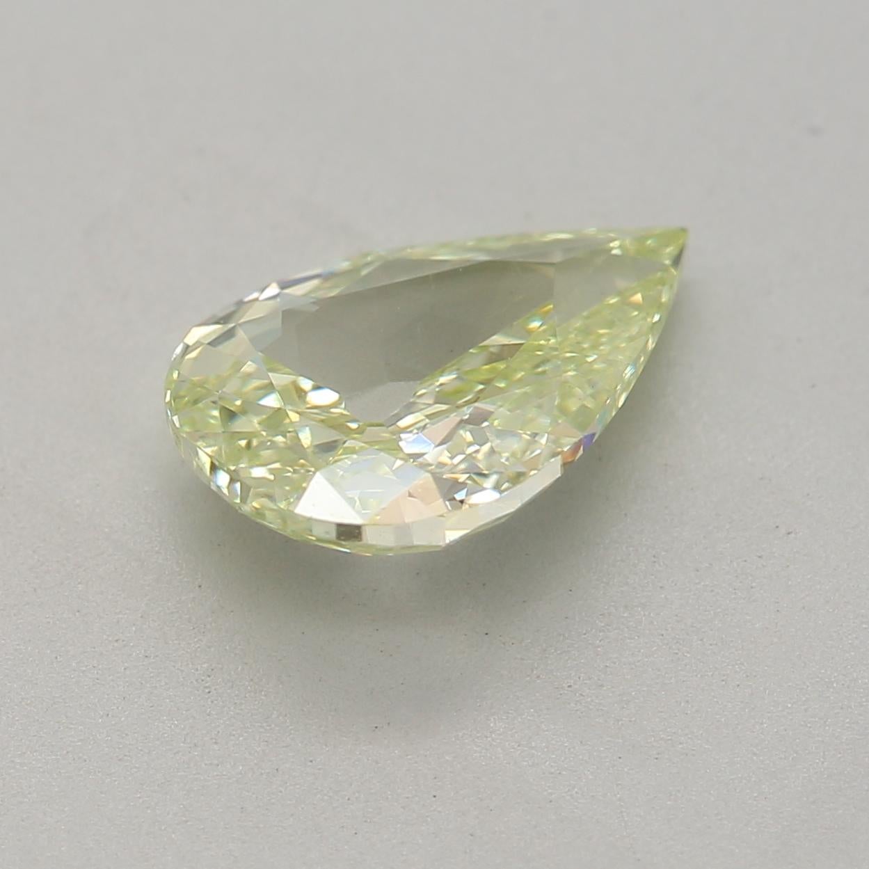 1.03 Carat Fancy Yellow Green Pear cut diamond SI1 Clarity GIA Certified In New Condition For Sale In Kowloon, HK