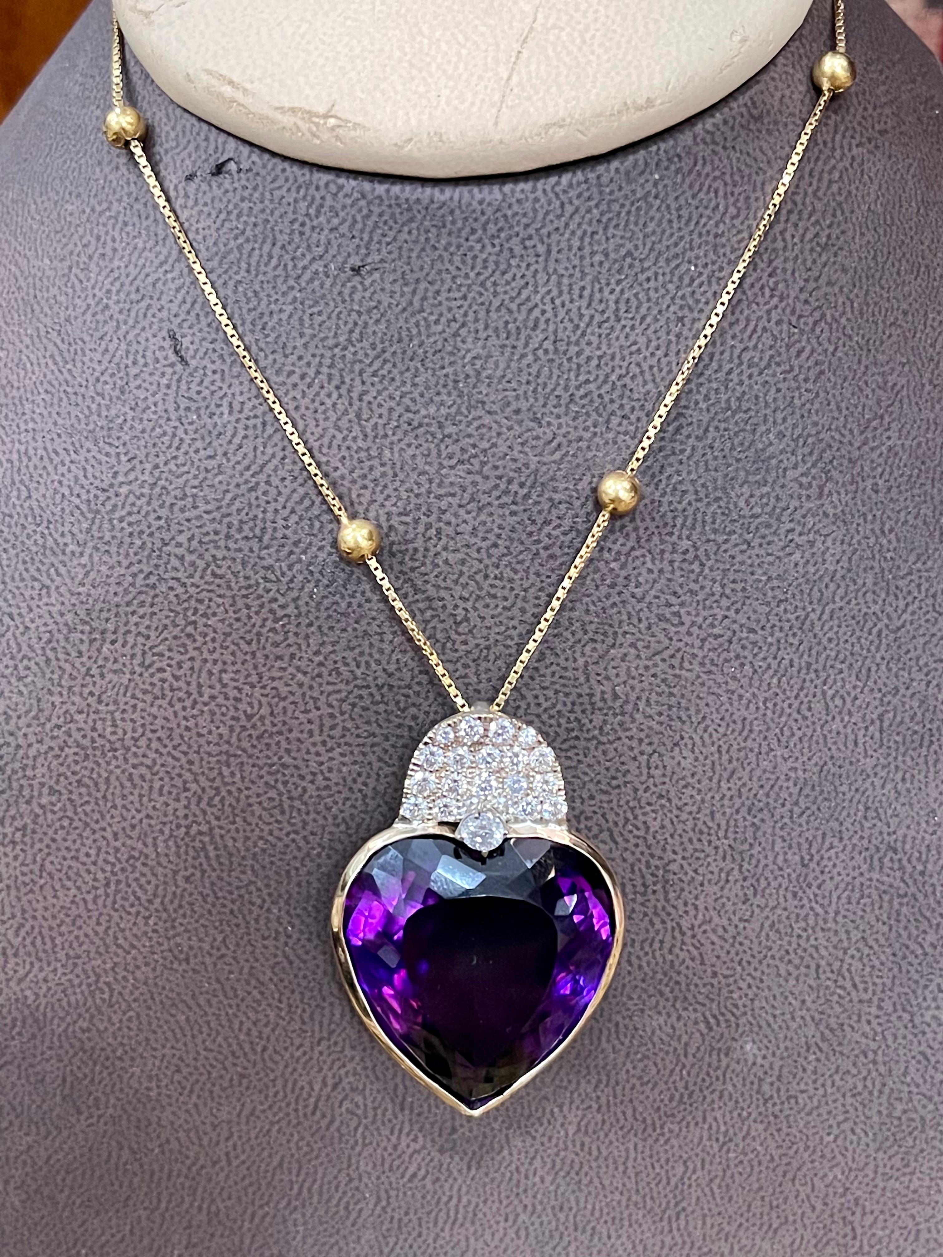 amethyst heart shaped necklace