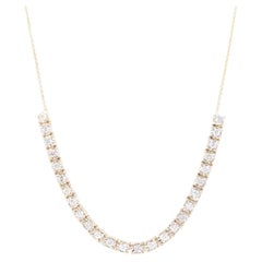 1.03 Carat Illusion Setting Natural Diamond Mini Necklace Yellow Gold 19''