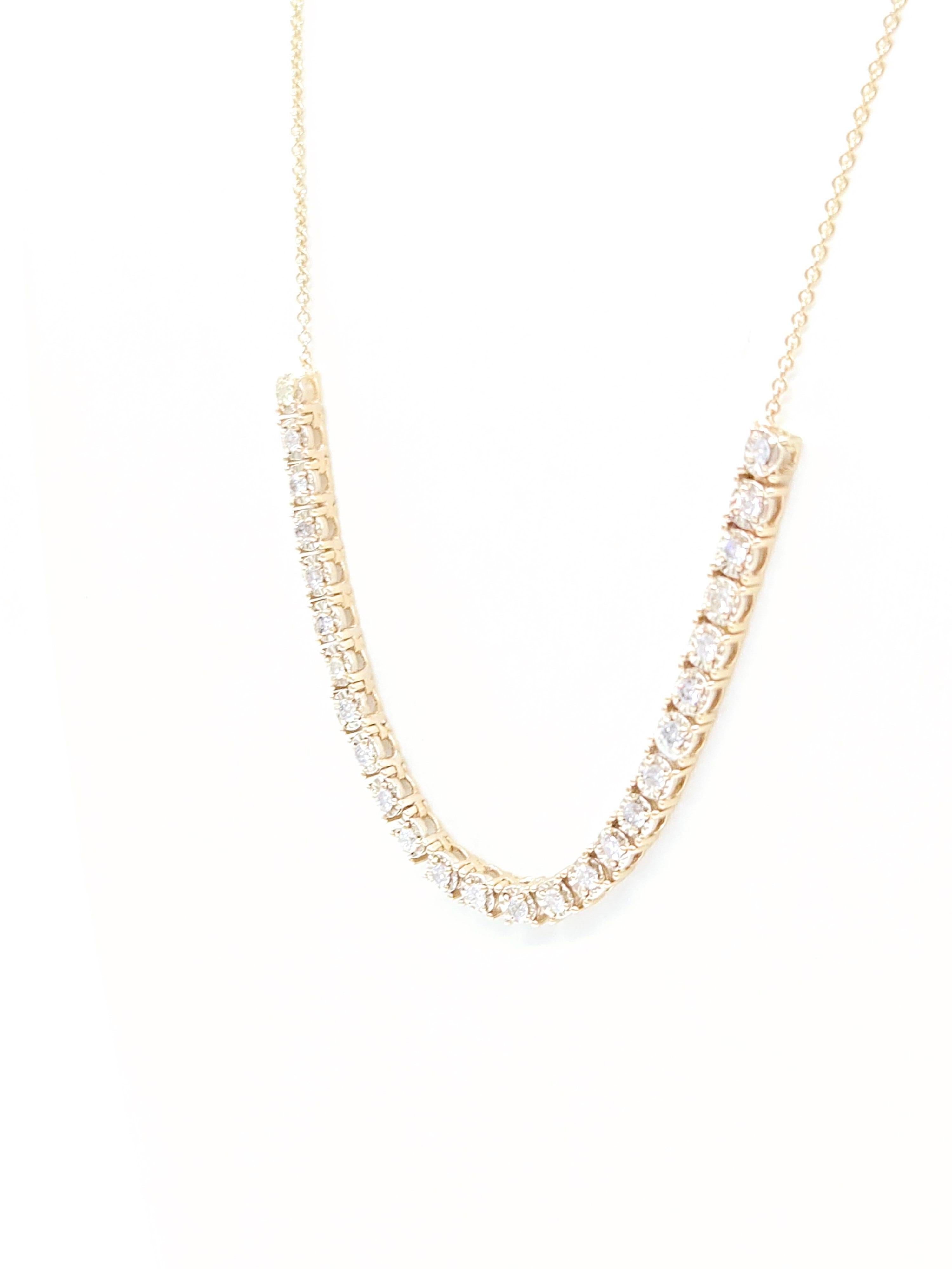 Collana mini con diamanti naturali da 1,03 carati con incastonatura a illusione da 19