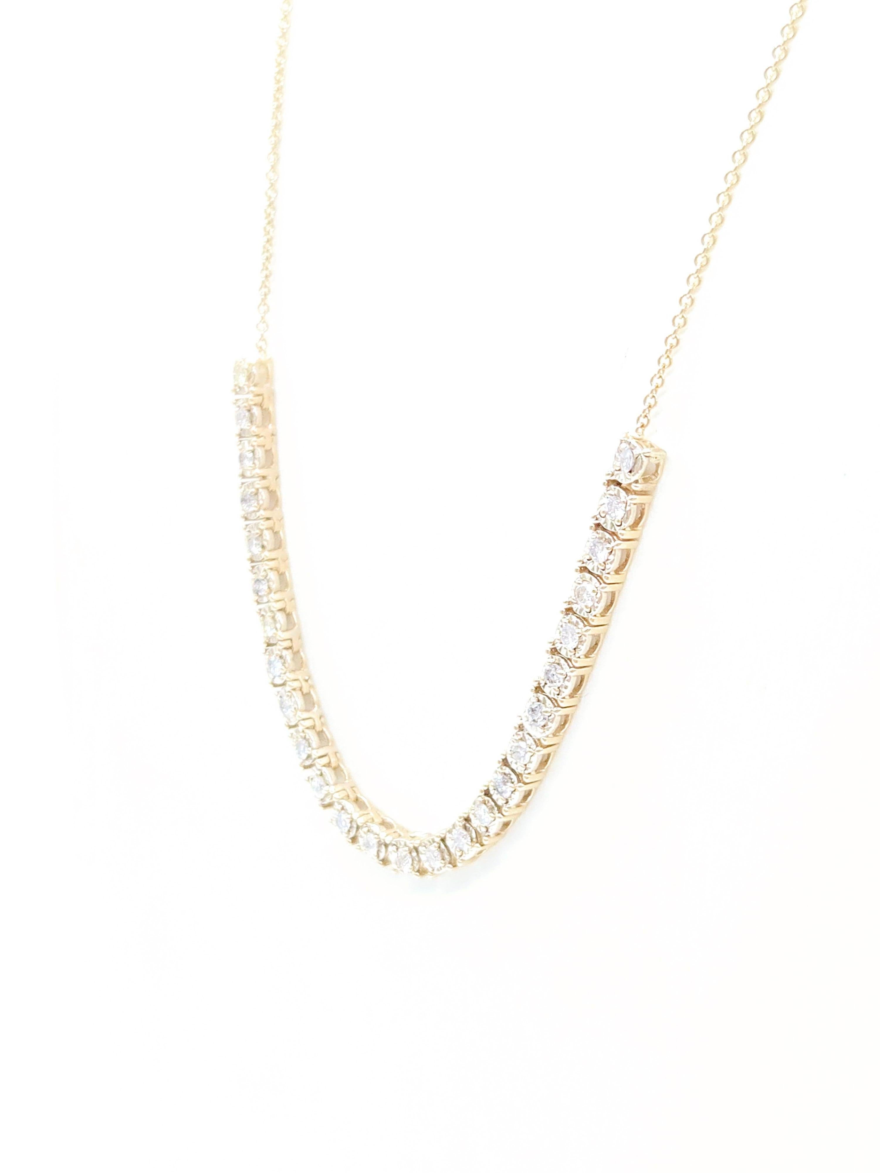 Collana mini con diamanti naturali da 1,03 carati con incastonatura a illusione da 19