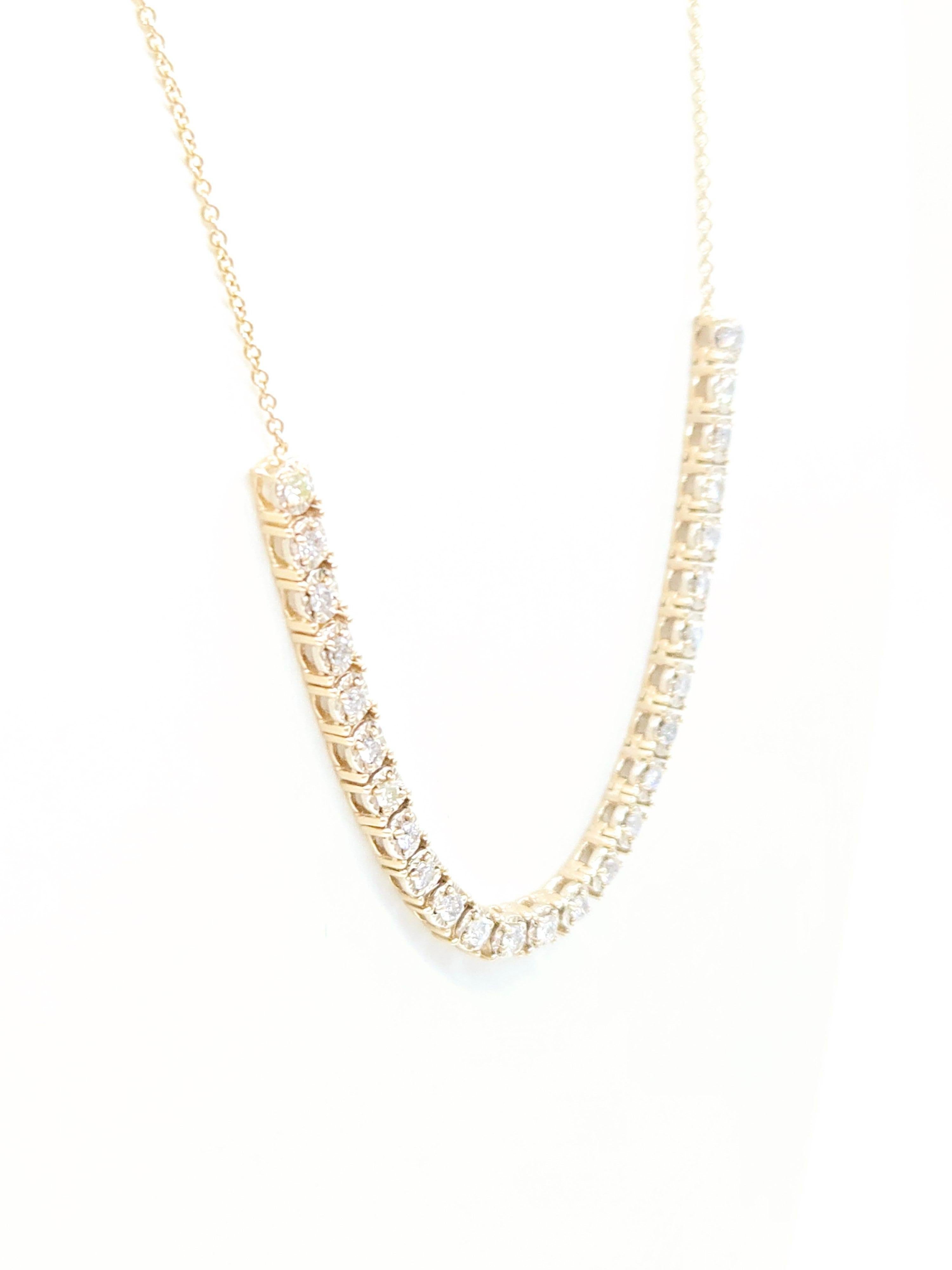 Collana mini con diamanti naturali da 1,03 carati con incastonatura a illusione da 19