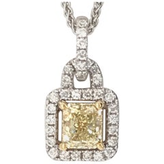 1.03 Carat Natural Yellow Diamond Pendant