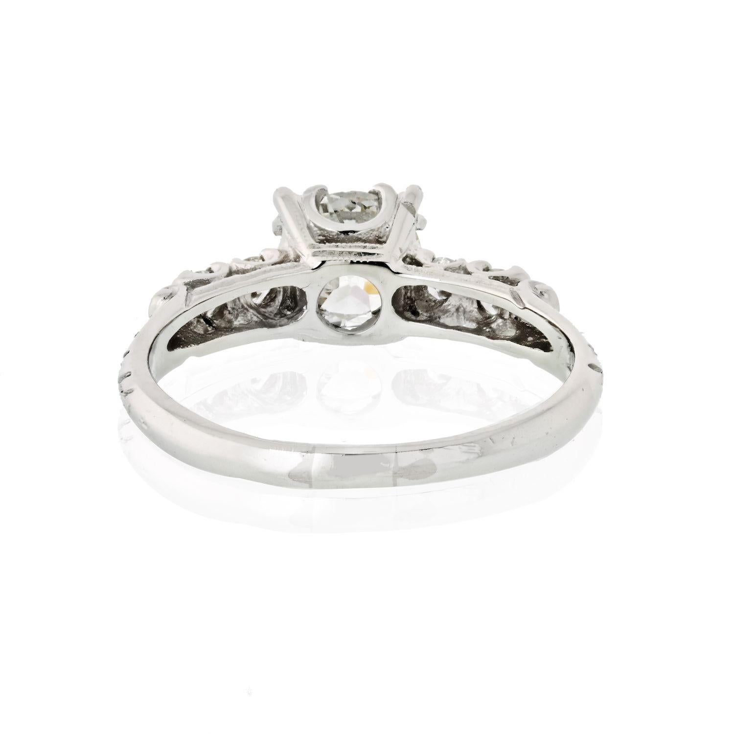 1.03 Carat Old European Cut Diamond J/VS2 GIA Engagement Ring For Sale 1