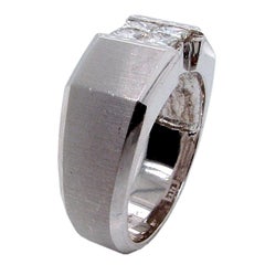 1.03 Carat Princess Cut Diamond 18 Karat Gents Ring