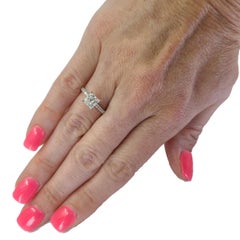 14K White Gold GIA Certified 1.03 Carat Princess Cut Diamond Engagement Ring