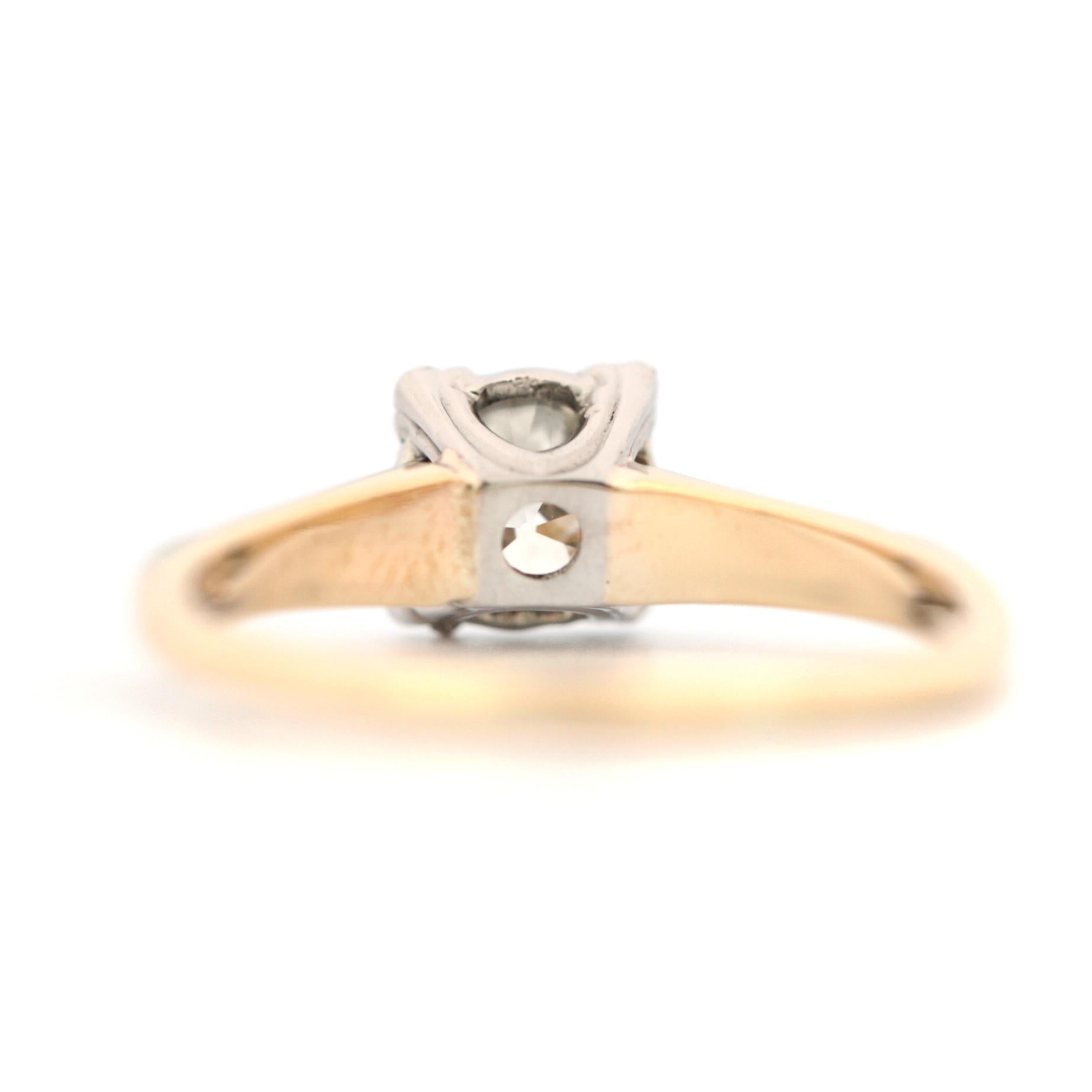 Art Deco 1.03 Carat Round Old European Diamond Vintage Engagement Ring For Sale