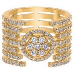 1,03 Karat SI Reinheit HI Farbe runder Diamantring 18 Karat Gelbgold Schmuck