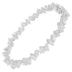 Brazalete de tenis con diamantes talla brillante SI/H de 10,3 quilates y oro blanco de 14 quilates