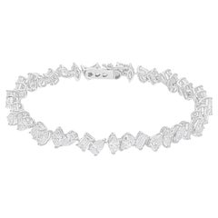 Pulsera de diamantes talla brillante múltiple SI/H de 10,3 quilates Joyas de oro blanco de 18 quilates