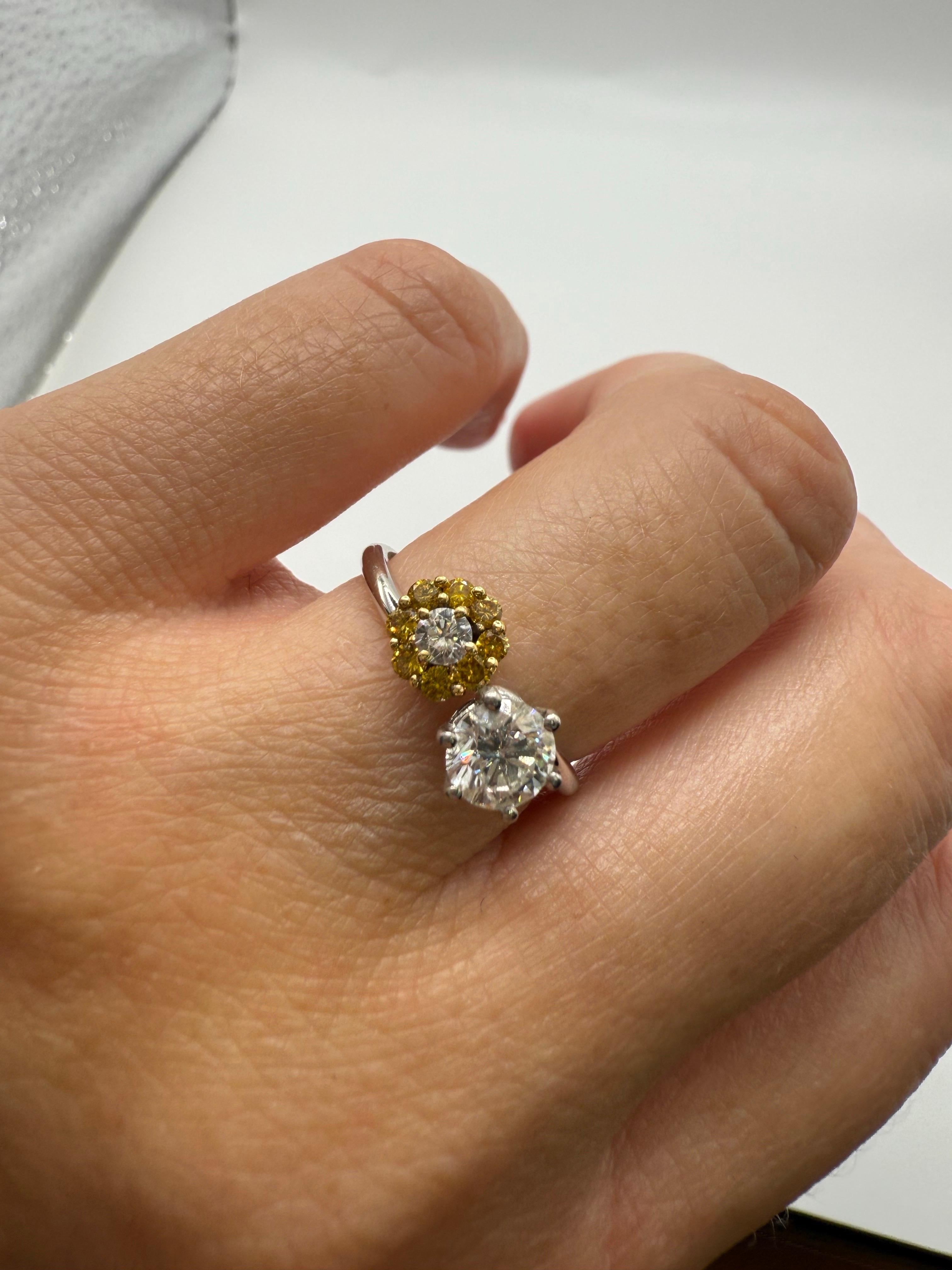 1,03 quilates Anillo Diamante Floral Anillo Moi Et Toi 18KT en Nuevo estado para la venta en Boca Raton, FL