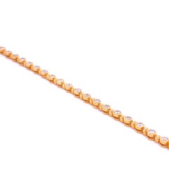 1.03 Carat Bezel Set Round Diamond 14 Karat Gold Tennis Bracelet