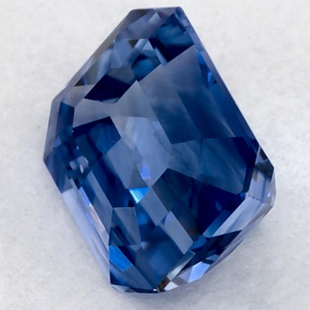 1.03 Ct Blue Sapphire Octagon Cut Loose Gemstone In New Condition For Sale In Fort Lee, NJ
