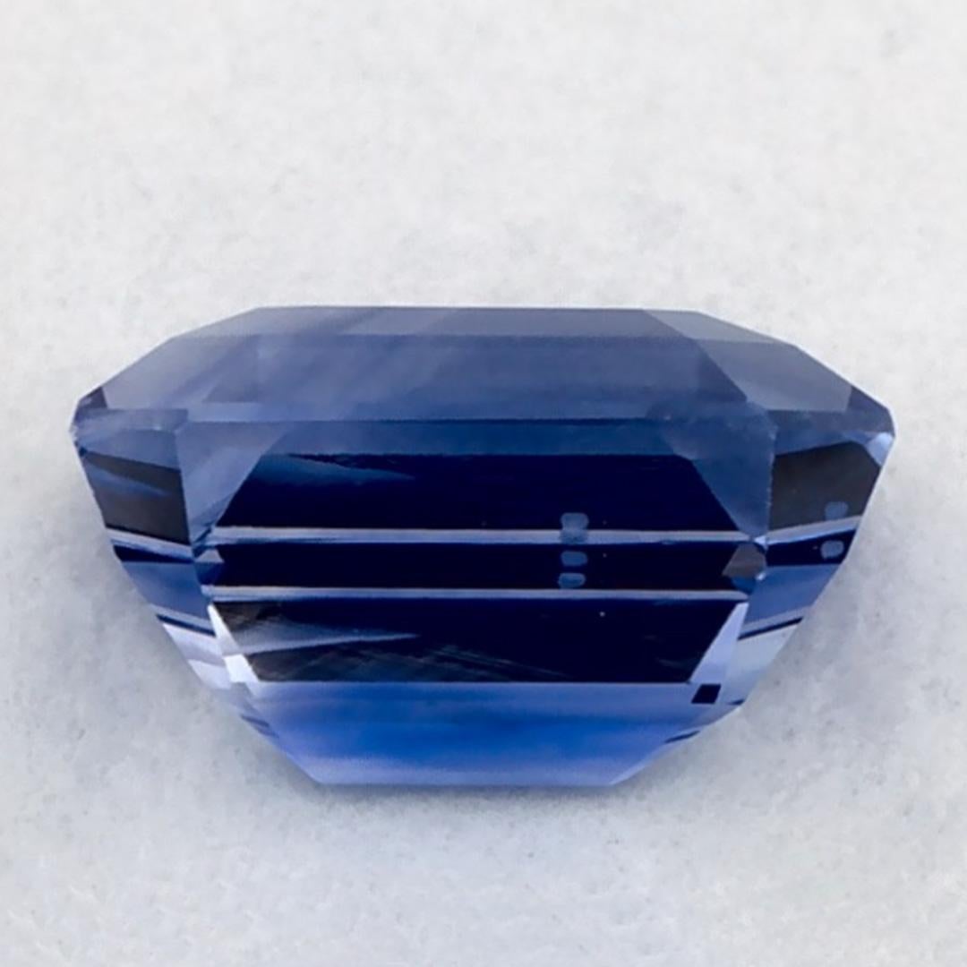 Women's or Men's 1.03 Ct Blue Sapphire Octagon Cut Loose Gemstone For Sale