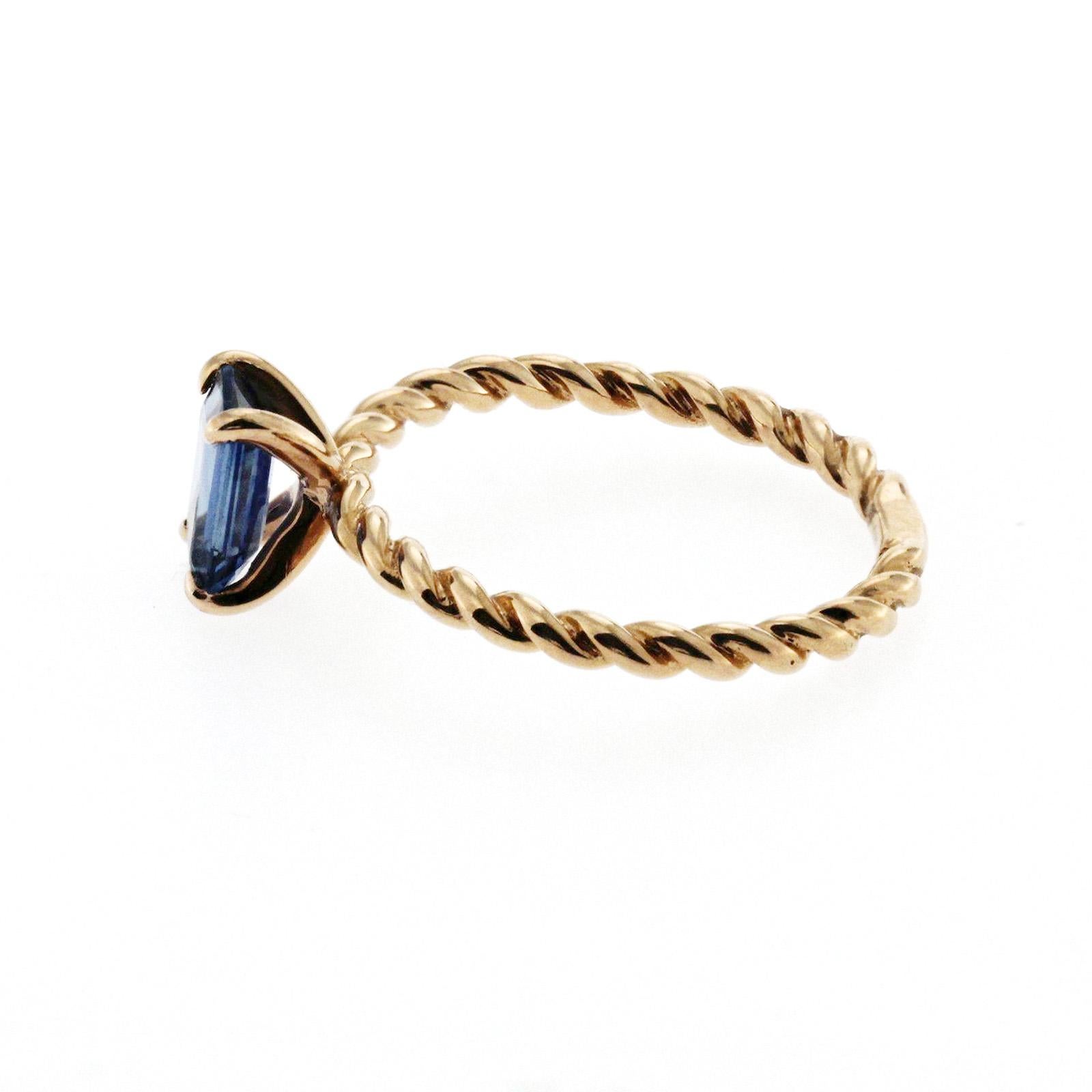 1.03 Carat Blue Sapphires 14 Karat Rose Gold Ring 1