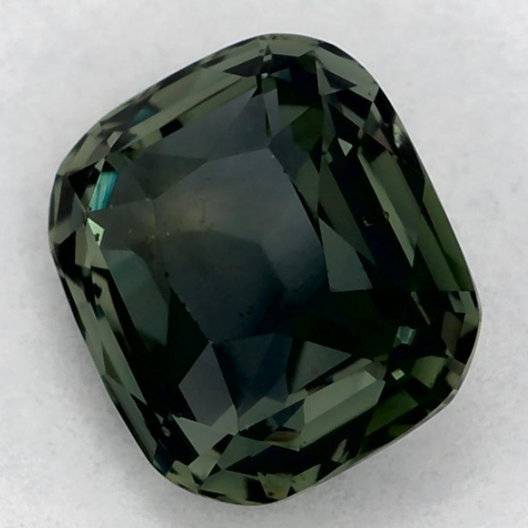 Donna 1.03 Ct Zaffiro Verde Cuscino Gemma Sfusa in vendita