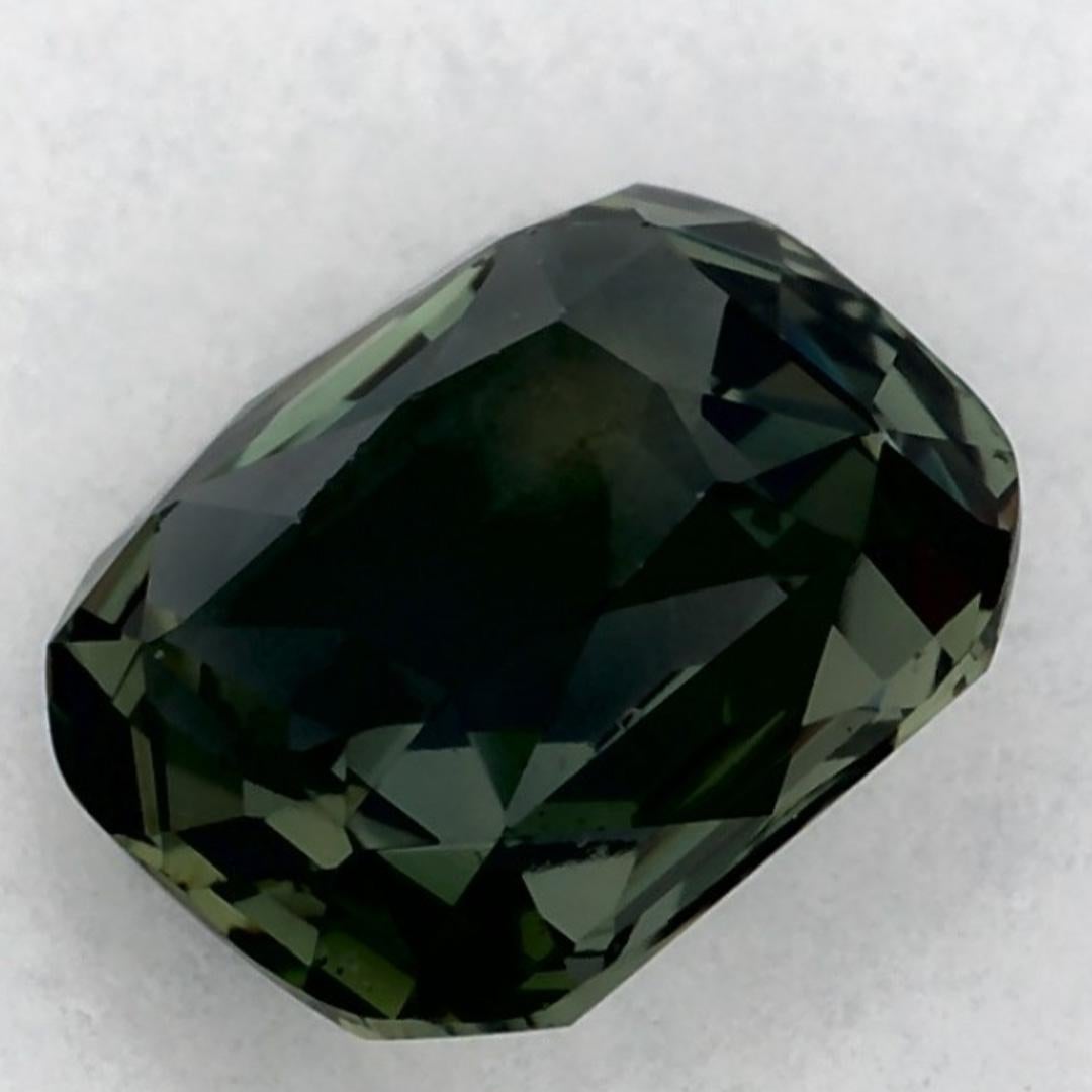 1.03 Ct Zaffiro Verde Cuscino Gemma Sfusa in vendita 3