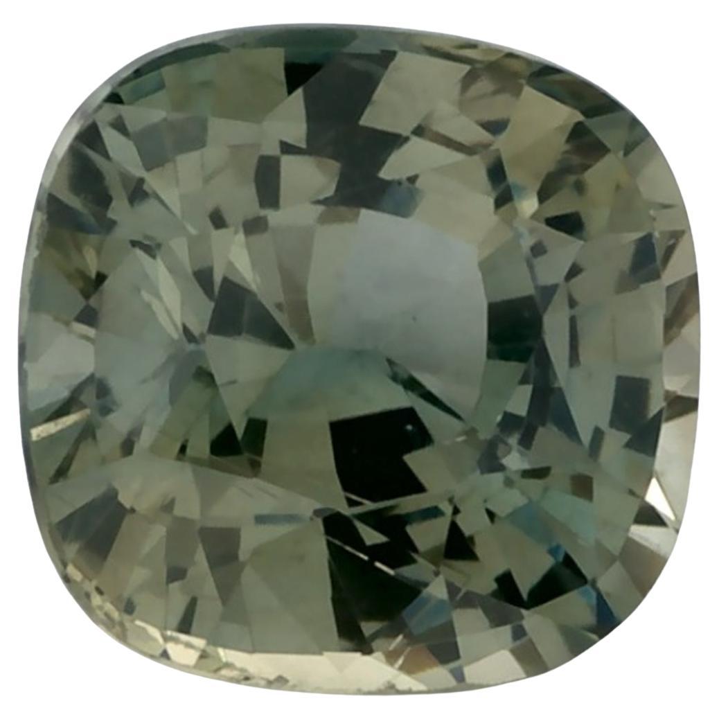1.03 Ct Green Sapphire Cushion Loose Gemstone For Sale