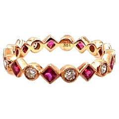 Bague de 1.03 ct de rubis naturel et de diamants