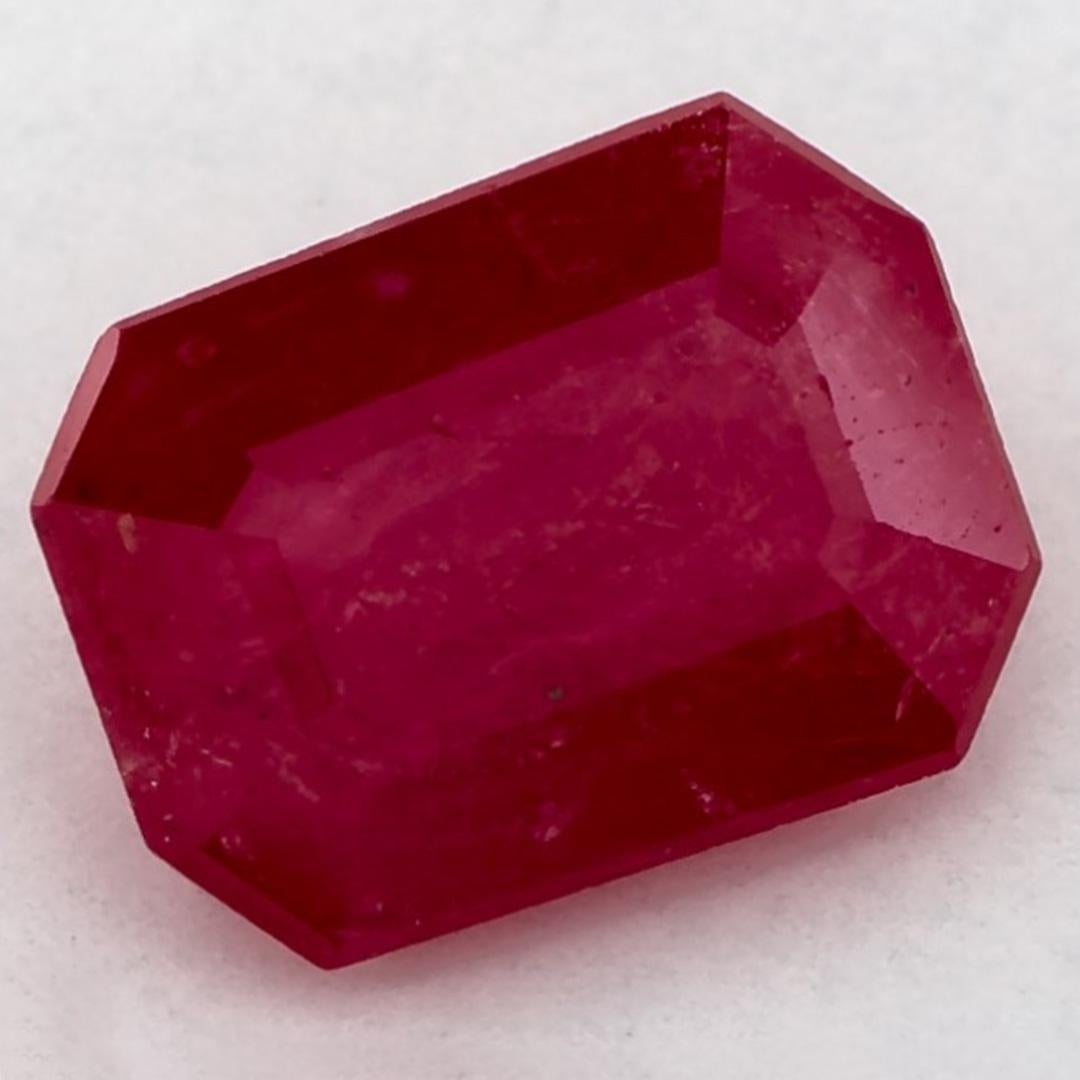Taille octogone 1.03 Ct Ruby Octagon Cut Loose Gemstone (pierre précieuse en vrac) en vente