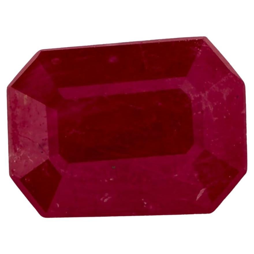 1.03 Ct Ruby Octagon Cut Loose Gemstone For Sale