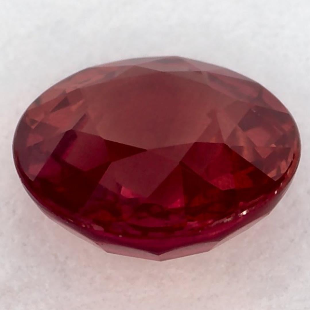 1.03 Ct Ruby Round Loose Gemstone In New Condition For Sale In Fort Lee, NJ