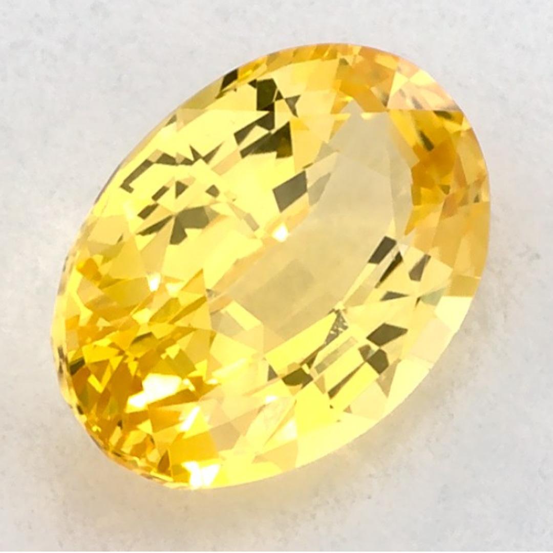 Taglio ovale 1.03 carati di zaffiro giallo ovale sfuso in vendita