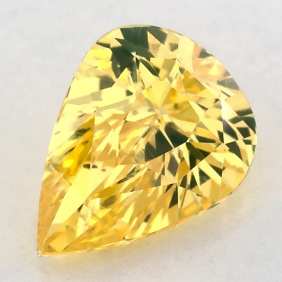 Taglio a goccia 1.03 carati di zaffiro giallo a forma di pera sciolto in vendita