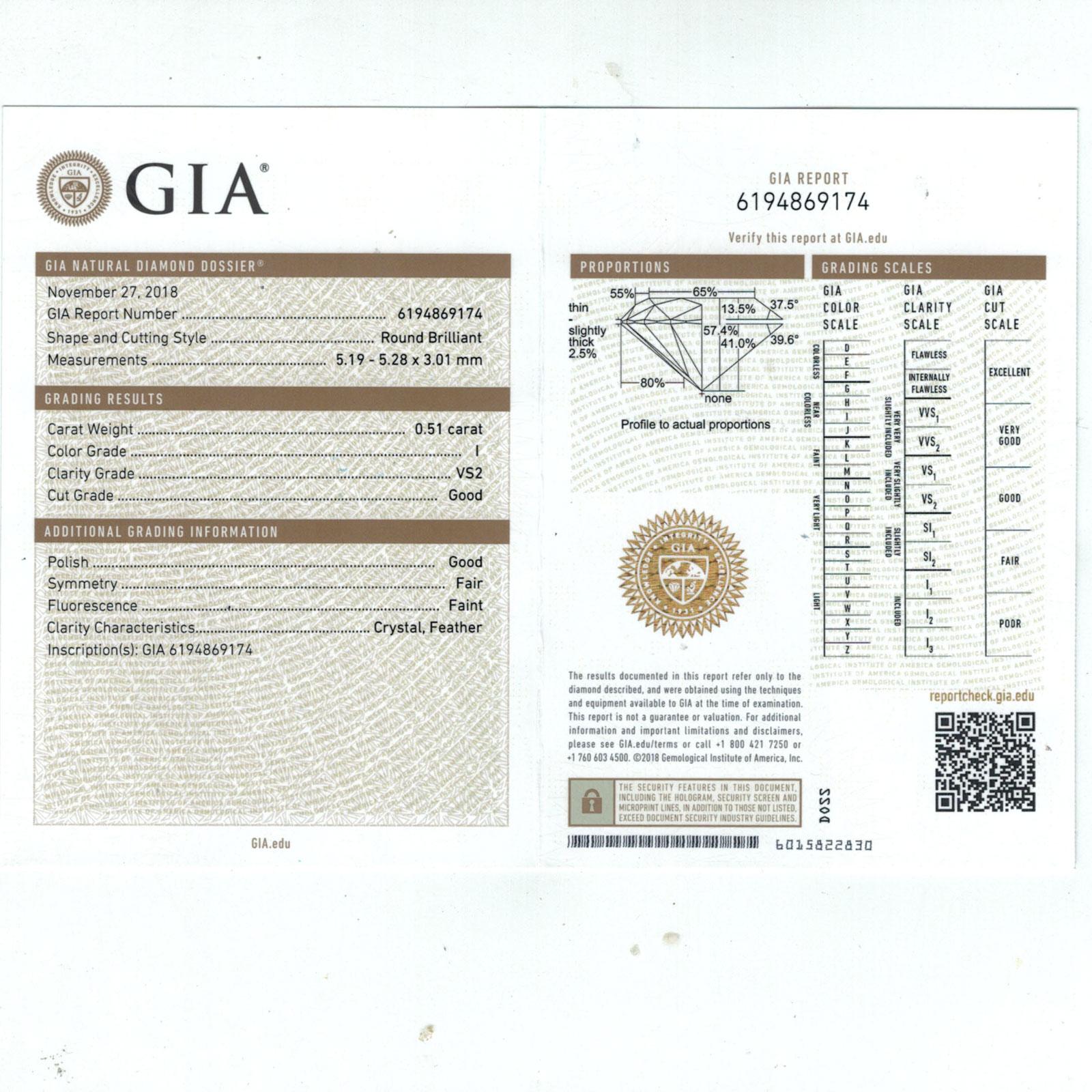 1,03 Gesamtkaratgewicht Diamant-Ohrstecker GIA I/VS1-2 Weißgold Martini 3 Zackenfassung (Rundschliff) im Angebot