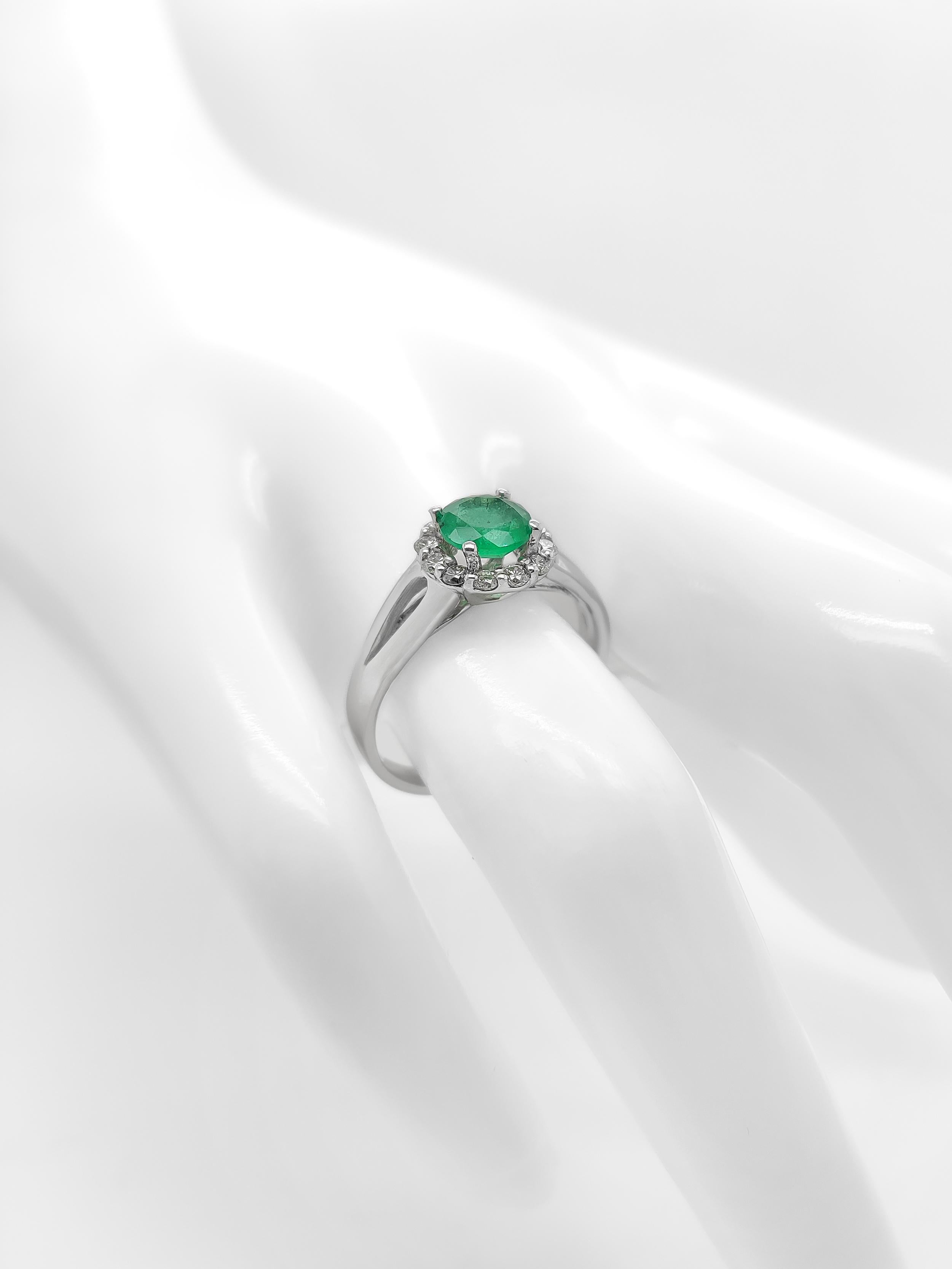 No Reserve 0.73CT Emerald & 0.30CT VVS-VS Diamond Cocktail Enegenment Ring  14K  For Sale 1