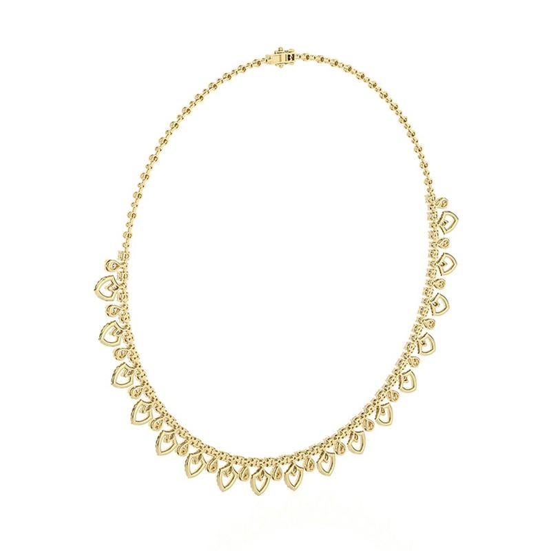 10.3 CTW round diamonds Gazebo collection Necklace in 14K yellow gold In New Condition For Sale In Paramus, NJ