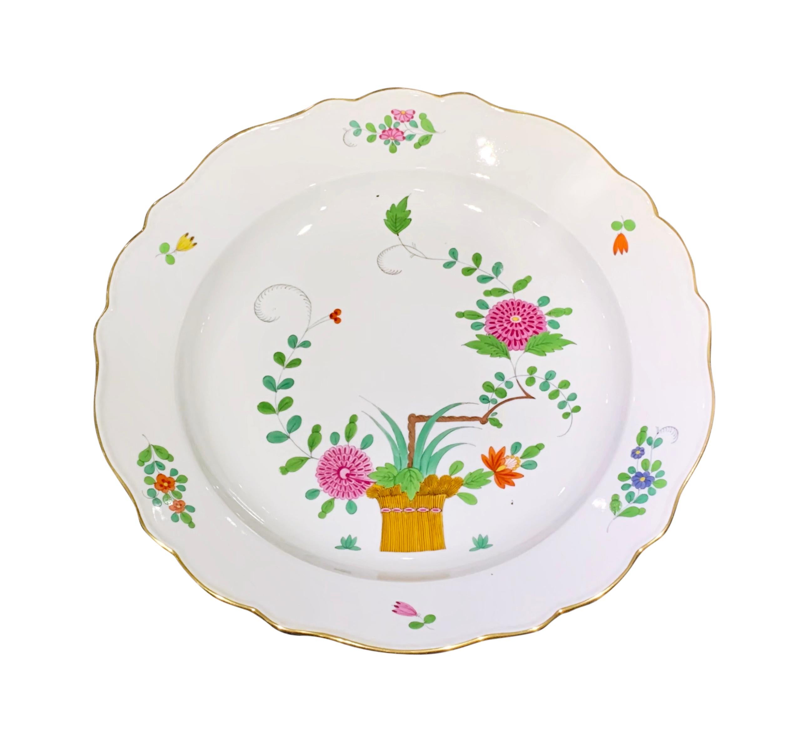 Hand-Painted 103-Piece Meissen Porcelain Dinner Service for 12