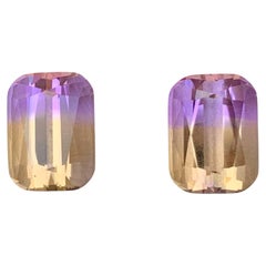 10.30 Carat Loose Perfect Natural Ametrine Pair Cushion Cut Bolivian Gemstones