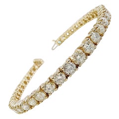 14 Karat Gelbgold-Tennisarmband mit 10.30 Karat natürlichen Diamanten