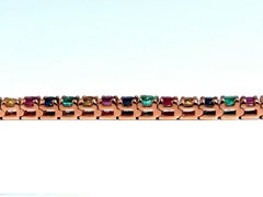 Bracciale con spinello, smeraldo, zaffiro, rubino e diamanti naturali della linea Gem-Line, 10,30 carati, 14Kt*