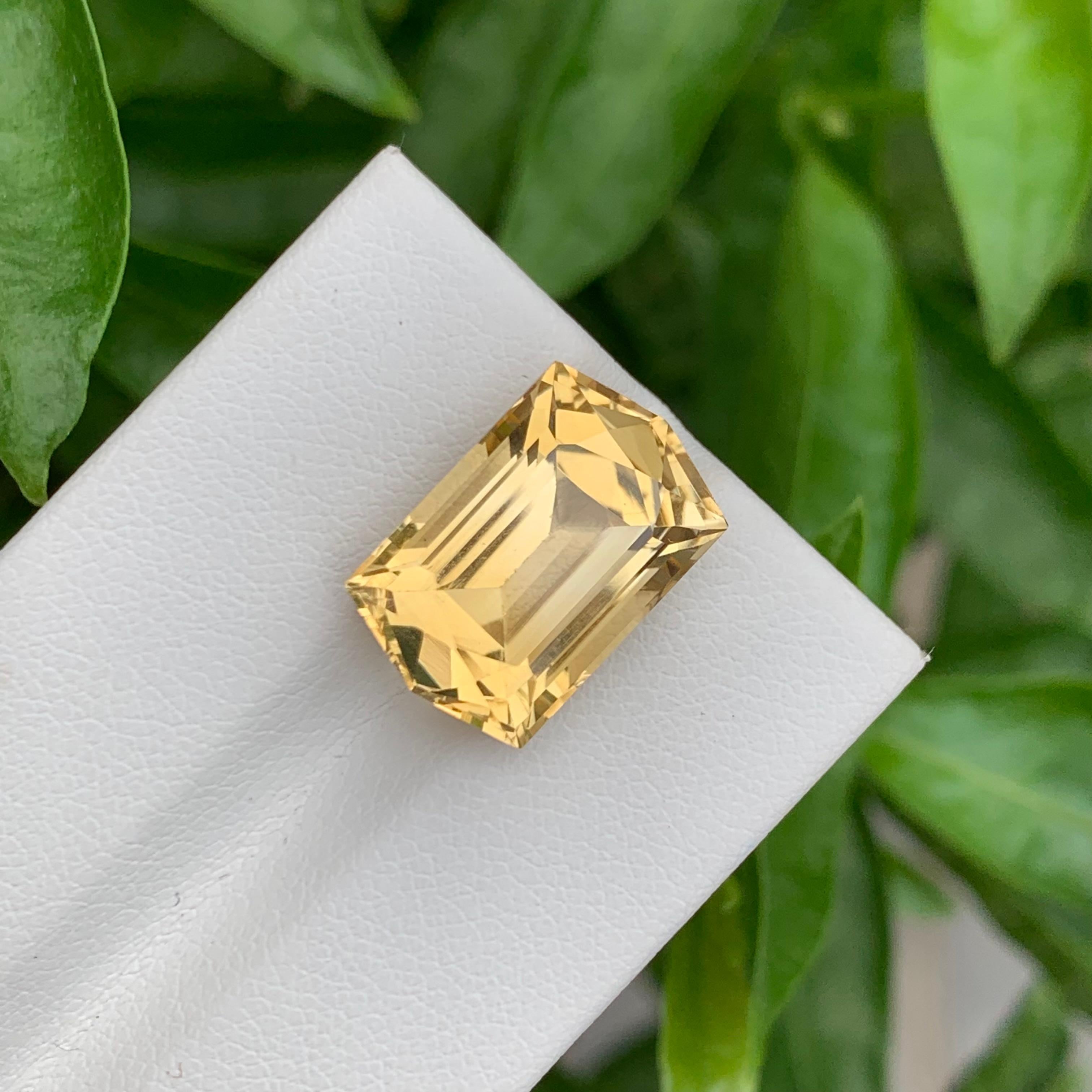 10.30 Karat natürlicher loser Citrin im Sechseckigen Schliff für Schmuck mit Sechseckschliff (Hexagonschliff) im Angebot