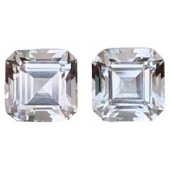 10.30 Carat Natural Loose Light Golden Topaz Pair Asscher Cut Pakistani Gemstone