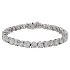 Bracciale con diamanti tondi taglio brillante da 10,30 carati