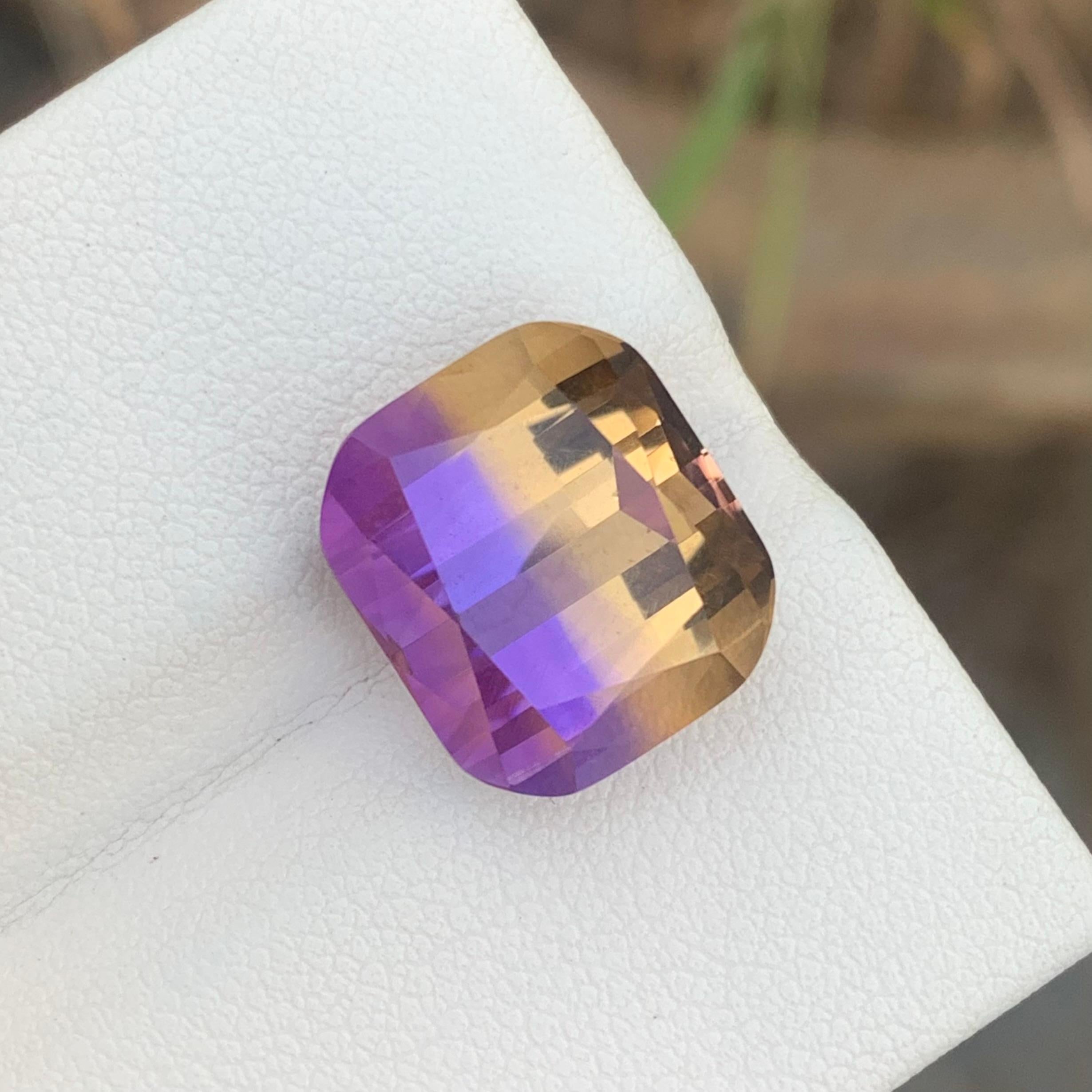 Arts and Crafts 10.30 Carats Natural Bolivian Loose Ametrine Bi Color Gem For Jewellery Making  For Sale